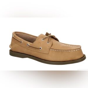 Sperry Authentic Original Slip On Boys 2 Eye Boat Shoes Sahara Size 4 1/2 READ!